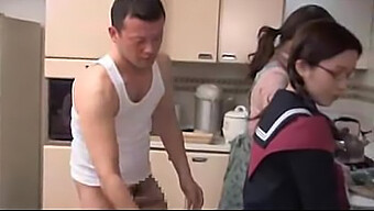 Japanese High School Girl With Glasses Gets Fucked By Her Stepbrother And His Friend