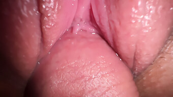 Intimate Encounter With A Married Woman, Up-Close And Personal Ejaculation On Her Creamy Vagina